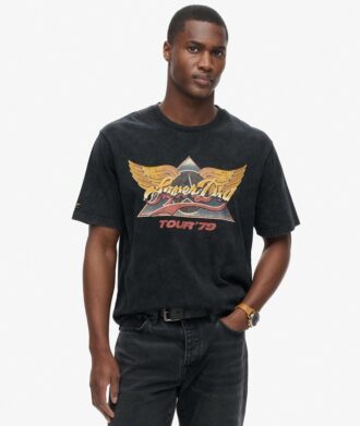 T-shirt con stampa rock anni ’70