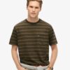 T-shirt con tasca a righe testurizzate