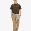 T-shirt con tasca a righe testurizzate