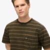 T-shirt con tasca a righe testurizzate