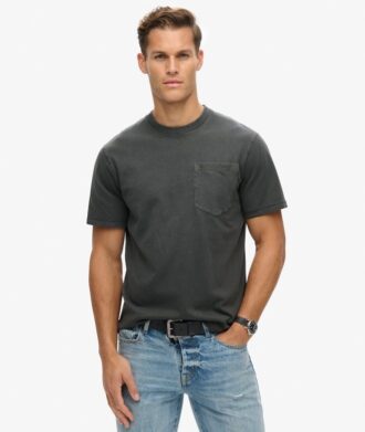 T-shirt con tasca e cuciture a contrasto