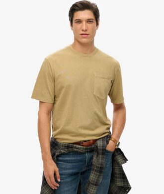 T-shirt con tasca e cuciture a contrasto