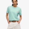 T-shirt con tasca tinta in capo e logo Essential