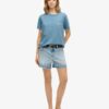 T-shirt con tasca tinta in capo e logo Essential