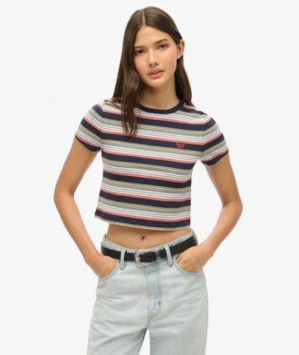 T-shirt corta a righe Vintage