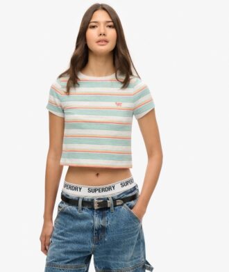 T-shirt corta a righe Vintage