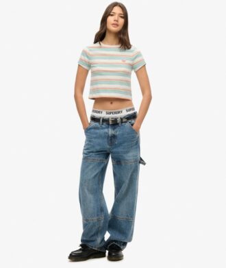 T-shirt corta a righe Vintage