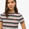 T-shirt corta a righe Vintage
