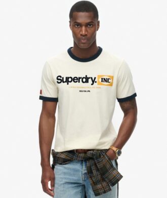 T-shirt grafica da lavoro con logo Ringer