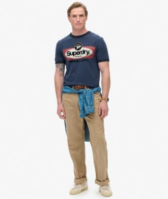 T-shirt grafica da lavoro con logo Ringer