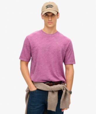 T-shirt in misto cotone fiammato sovratinto