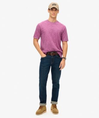 T-shirt in misto cotone fiammato sovratinto