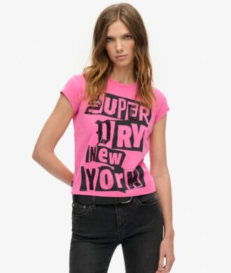 T-shirt punk con maniche ad aletta e decorazioni