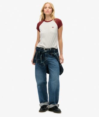 T-shirt raglan con logo Essential in Organic Cotton
