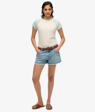 T-shirt raglan con logo Essential in Organic Cotton