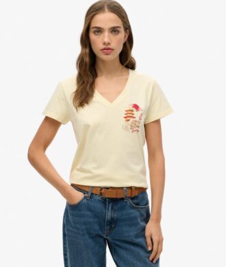 T-shirt Suika Metallic Relaxed con scollo a V