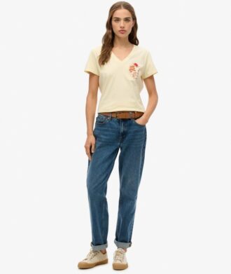 T-shirt Suika Metallic Relaxed con scollo a V
