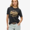 T-shirt Vintage con logo metallico e vestibilità comoda
