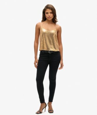 Top a canotta con paillettes