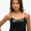 Top a canotta con paillettes
