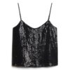 Top a canotta con paillettes