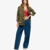 Top a corsetto con ricami floreali in raso