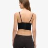 Top a corsetto in raso e pizzo a rete