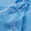 Top a spalline con bordi in pizzo a coste Vintage in Organic Cotton