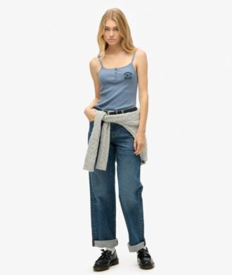 Top a spalline con bottoni Athletic Essentials