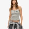 Top a spalline con bottoni ricamati Athletic Essentials