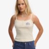 Top a spalline con bottoni ricamati Athletic Essentials