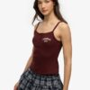 Top a spalline con bottoni ricamati Athletic Essentials