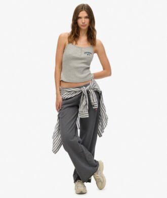 Top a spalline con bottoni ricamati Athletic Essentials