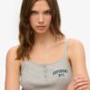 Top a spalline con bottoni ricamati Athletic Essentials