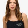 Top a spalline con bottoni ricamati Athletic Essentials