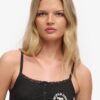 Top a spalline con bottoni ricamati Athletic Essentials