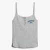 Top a spalline con bottoni ricamati Athletic Essentials