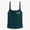 Top a spalline con bottoni ricamati Athletic Essentials
