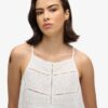 Top a spalline con inserto in pizzo Vintage