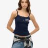 Top a spalline con stampa e bottoni Athletic Essentials