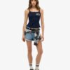 Top a spalline con stampa e bottoni Athletic Essentials