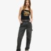 Top a spalline con stampa Retro Rocker