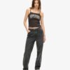 Top a spalline con stampa Retro Rocker