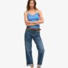 Top a spalline in Organic Cotton con pizzo a costine