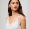 Top a spalline in Organic Cotton con pizzo a costine