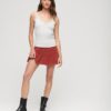 Top a spalline in Organic Cotton con pizzo a costine