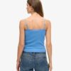 Top a spalline in Organic Cotton con pizzo a costine