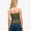 Top a spalline in Organic Cotton con pizzo a costine