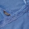 Top a spalline in Organic Cotton con pizzo a costine