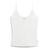 Top a spalline in Organic Cotton con pizzo a costine